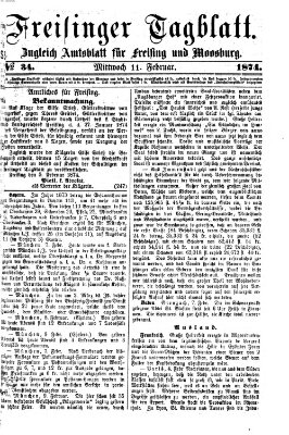 Freisinger Tagblatt (Freisinger Wochenblatt) Mittwoch 11. Februar 1874