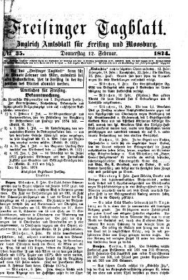 Freisinger Tagblatt (Freisinger Wochenblatt) Donnerstag 12. Februar 1874