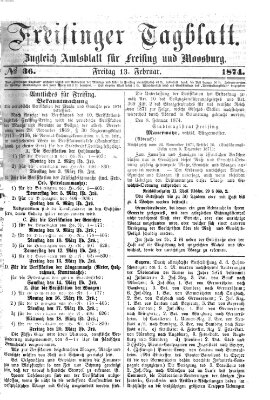 Freisinger Tagblatt (Freisinger Wochenblatt) Freitag 13. Februar 1874