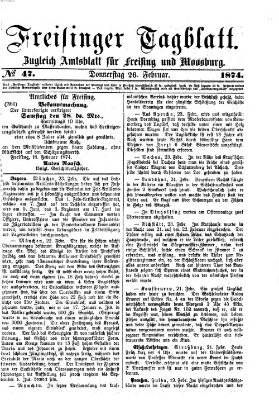 Freisinger Tagblatt (Freisinger Wochenblatt) Donnerstag 26. Februar 1874