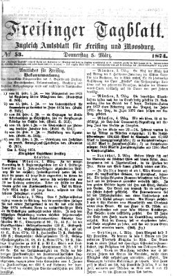 Freisinger Tagblatt (Freisinger Wochenblatt) Donnerstag 5. März 1874