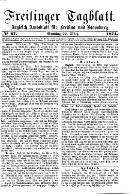 Freisinger Tagblatt (Freisinger Wochenblatt) Sonntag 22. März 1874