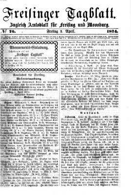 Freisinger Tagblatt (Freisinger Wochenblatt) Freitag 3. April 1874