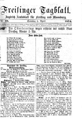 Freisinger Tagblatt (Freisinger Wochenblatt) Sonntag 5. April 1874