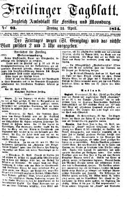 Freisinger Tagblatt (Freisinger Wochenblatt) Freitag 24. April 1874