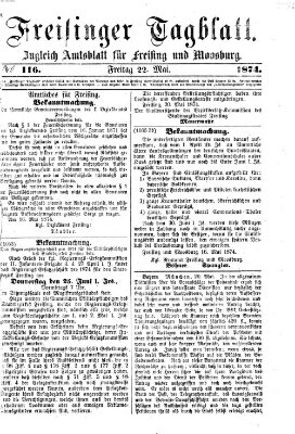 Freisinger Tagblatt (Freisinger Wochenblatt) Freitag 22. Mai 1874