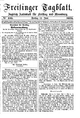 Freisinger Tagblatt (Freisinger Wochenblatt) Freitag 12. Juni 1874