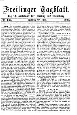 Freisinger Tagblatt (Freisinger Wochenblatt) Samstag 27. Juni 1874