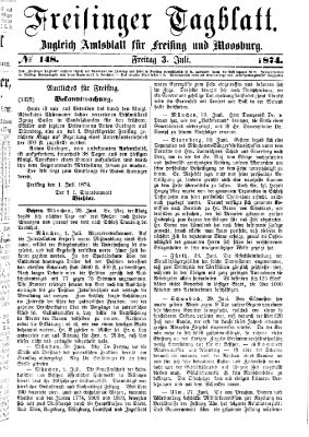 Freisinger Tagblatt (Freisinger Wochenblatt) Freitag 3. Juli 1874