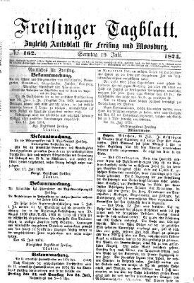 Freisinger Tagblatt (Freisinger Wochenblatt) Sonntag 19. Juli 1874