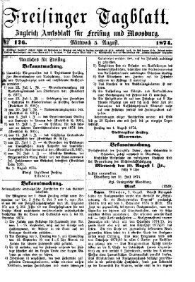 Freisinger Tagblatt (Freisinger Wochenblatt) Mittwoch 5. August 1874