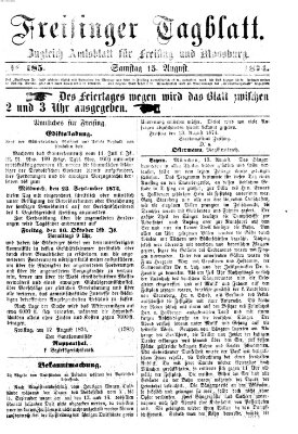 Freisinger Tagblatt (Freisinger Wochenblatt) Samstag 15. August 1874