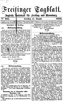 Freisinger Tagblatt (Freisinger Wochenblatt) Dienstag 18. August 1874