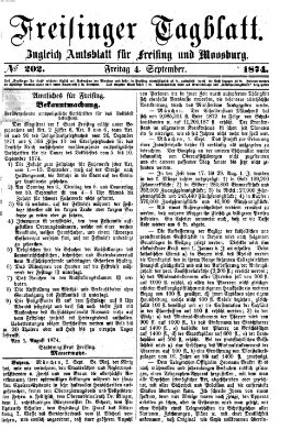 Freisinger Tagblatt (Freisinger Wochenblatt) Freitag 4. September 1874