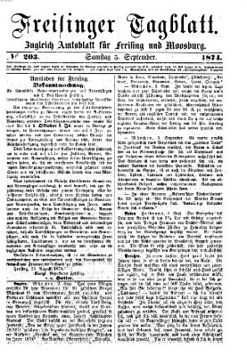 Freisinger Tagblatt (Freisinger Wochenblatt) Samstag 5. September 1874