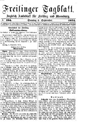 Freisinger Tagblatt (Freisinger Wochenblatt) Sonntag 6. September 1874