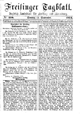 Freisinger Tagblatt (Freisinger Wochenblatt) Sonntag 13. September 1874