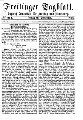 Freisinger Tagblatt (Freisinger Wochenblatt) Freitag 18. September 1874