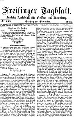 Freisinger Tagblatt (Freisinger Wochenblatt) Samstag 19. September 1874