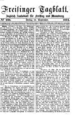 Freisinger Tagblatt (Freisinger Wochenblatt) Freitag 25. September 1874