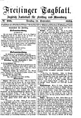 Freisinger Tagblatt (Freisinger Wochenblatt) Dienstag 29. September 1874