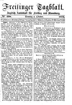 Freisinger Tagblatt (Freisinger Wochenblatt) Sonntag 4. Oktober 1874