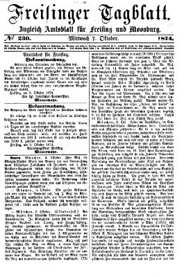 Freisinger Tagblatt (Freisinger Wochenblatt) Mittwoch 7. Oktober 1874