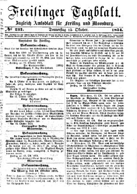 Freisinger Tagblatt (Freisinger Wochenblatt) Donnerstag 15. Oktober 1874