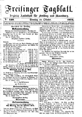 Freisinger Tagblatt (Freisinger Wochenblatt) Sonntag 18. Oktober 1874