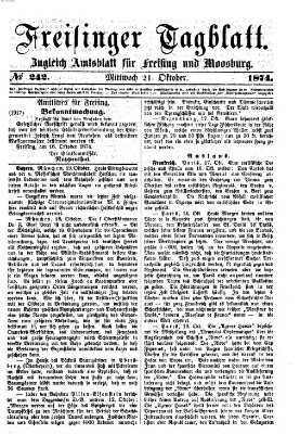 Freisinger Tagblatt (Freisinger Wochenblatt) Mittwoch 21. Oktober 1874