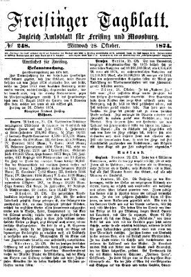 Freisinger Tagblatt (Freisinger Wochenblatt) Mittwoch 28. Oktober 1874