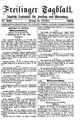 Freisinger Tagblatt (Freisinger Wochenblatt) Freitag 30. Oktober 1874