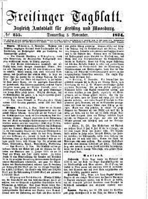 Freisinger Tagblatt (Freisinger Wochenblatt) Donnerstag 5. November 1874