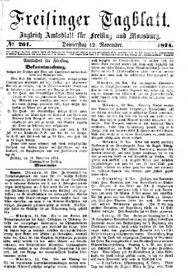 Freisinger Tagblatt (Freisinger Wochenblatt) Donnerstag 12. November 1874