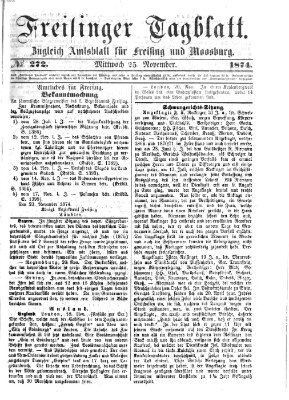 Freisinger Tagblatt (Freisinger Wochenblatt) Mittwoch 25. November 1874