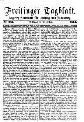 Freisinger Tagblatt (Freisinger Wochenblatt) Mittwoch 9. Dezember 1874