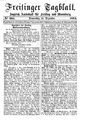 Freisinger Tagblatt (Freisinger Wochenblatt) Donnerstag 10. Dezember 1874