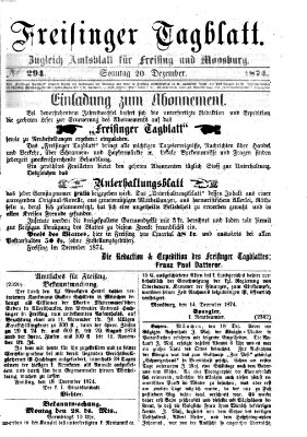 Freisinger Tagblatt (Freisinger Wochenblatt) Sonntag 20. Dezember 1874