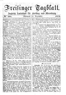 Freisinger Tagblatt (Freisinger Wochenblatt) Mittwoch 23. Dezember 1874