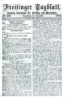 Freisinger Tagblatt (Freisinger Wochenblatt) Donnerstag 24. Dezember 1874