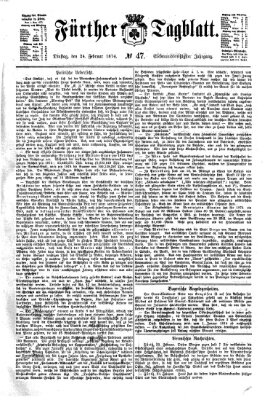 Fürther Tagblatt Dienstag 24. Februar 1874