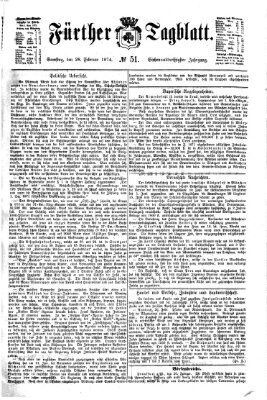 Fürther Tagblatt Samstag 28. Februar 1874