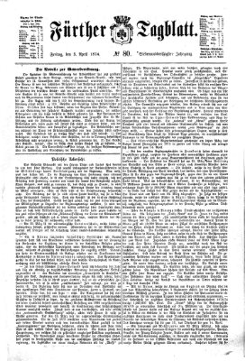 Fürther Tagblatt Freitag 3. April 1874