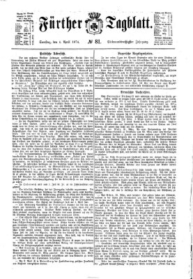 Fürther Tagblatt Samstag 4. April 1874