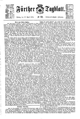 Fürther Tagblatt Freitag 17. April 1874