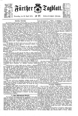 Fürther Tagblatt Donnerstag 23. April 1874