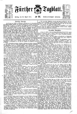 Fürther Tagblatt Freitag 24. April 1874