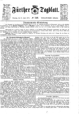 Fürther Tagblatt Sonntag 21. Juni 1874