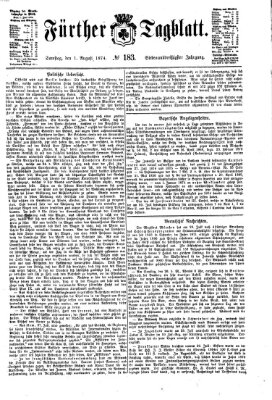 Fürther Tagblatt Samstag 1. August 1874