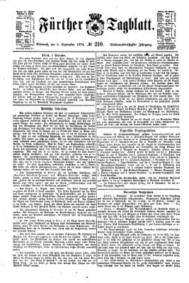 Fürther Tagblatt Mittwoch 2. September 1874